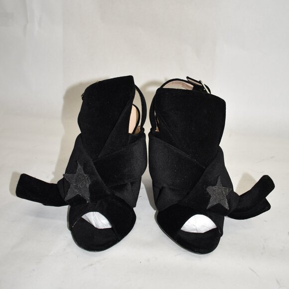 $660 Nº21 Stars Embellished Knotted Black Velvet Heel Sandal 36 (TPO2) V - Picture 1 of 7